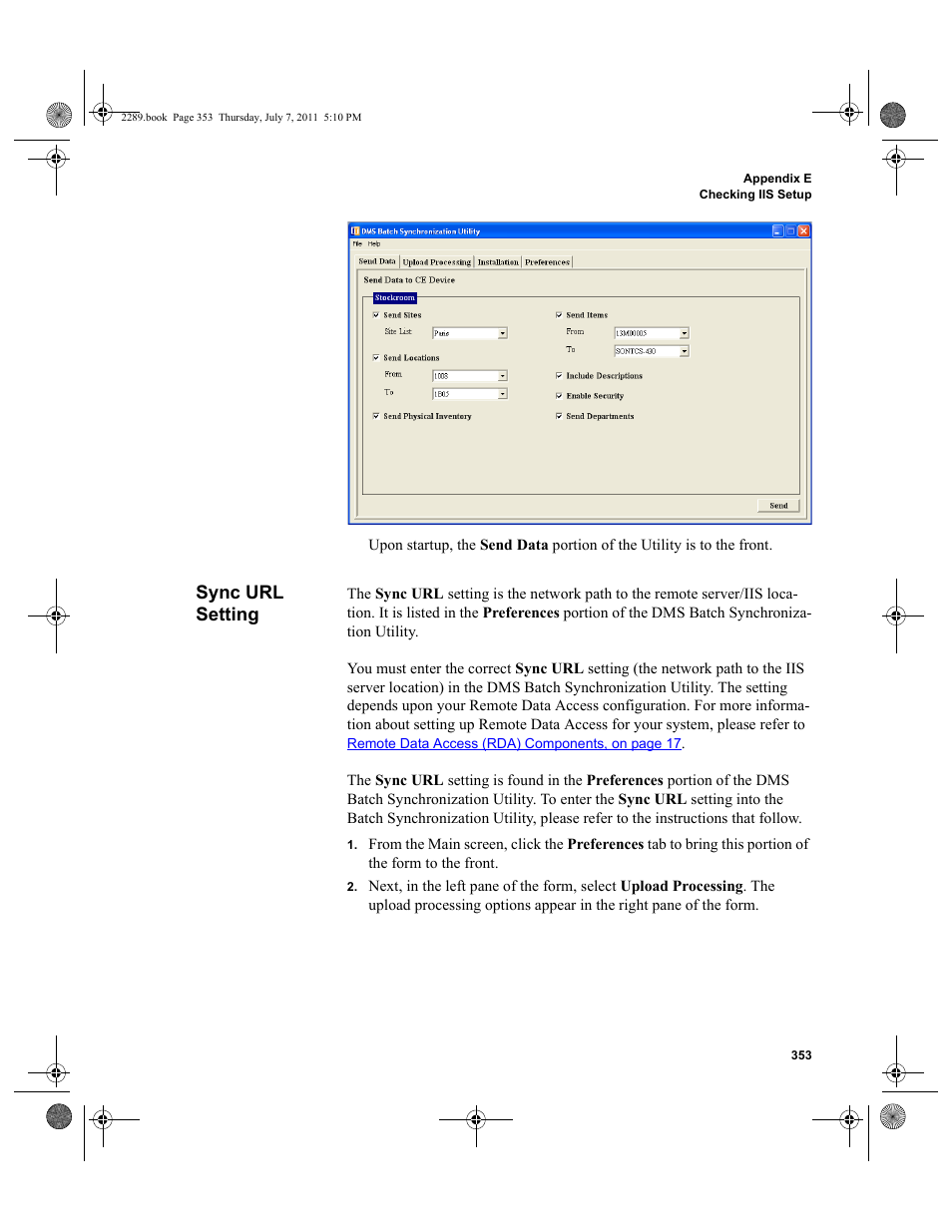 Sync url setting, Sync url setting” on | IntelliTrack Stockroom Inventory User Manual | Page 381 / 424