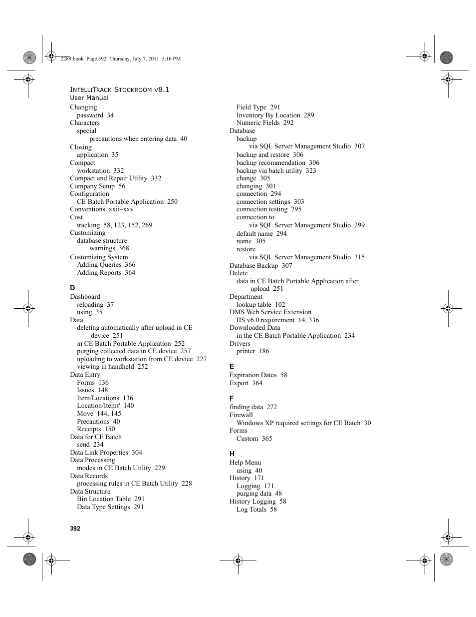 IntelliTrack Stockroom Inventory User Manual | Page 420 / 424