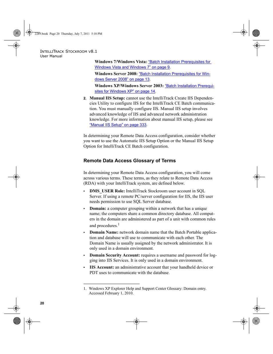 Remote data access glossary of terms | IntelliTrack Stockroom Inventory User Manual | Page 48 / 424