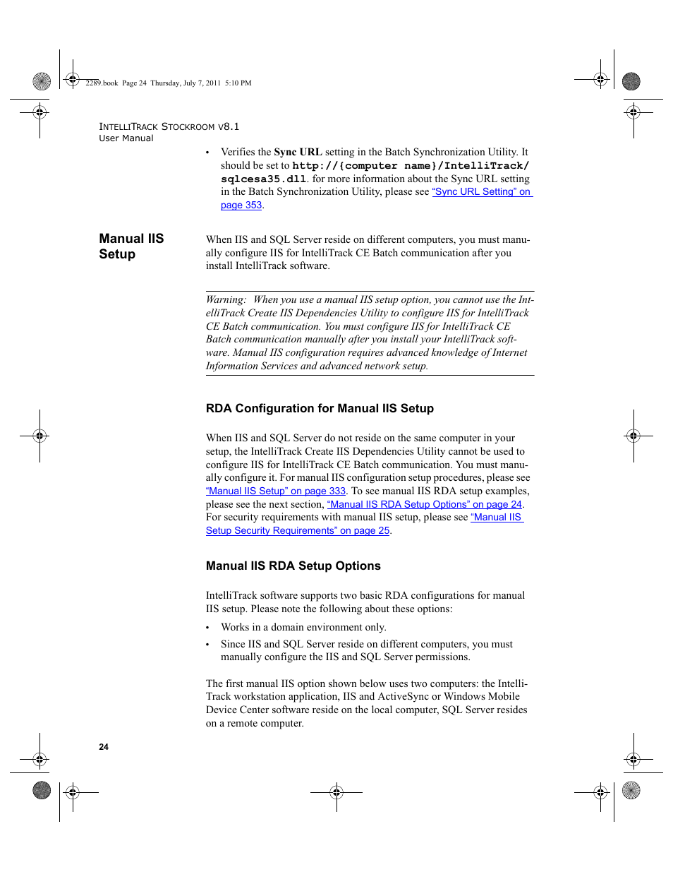 Manual iis setup | IntelliTrack Stockroom Inventory User Manual | Page 52 / 424