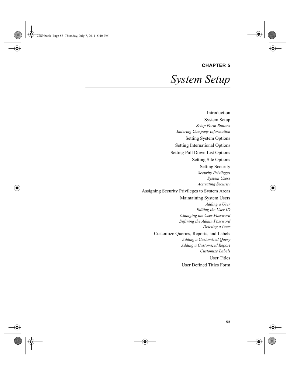 Chapter 5, System setup, Chapter 5: system setup | IntelliTrack Stockroom Inventory User Manual | Page 81 / 424