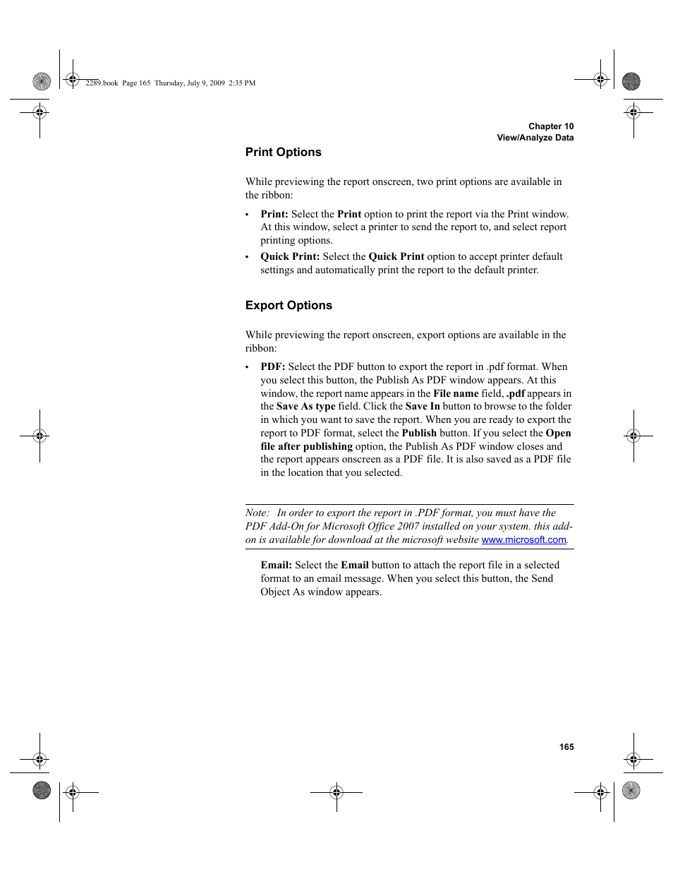 Print options export options | IntelliTrack Stockroom Inventory User Manual | Page 193 / 380