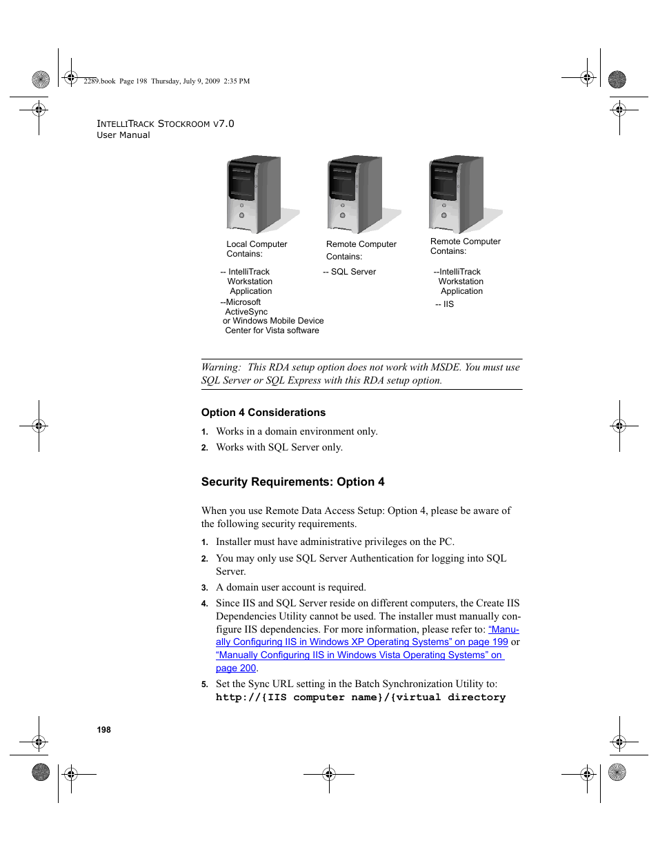 Security requirements: option 4 | IntelliTrack Stockroom Inventory User Manual | Page 226 / 380