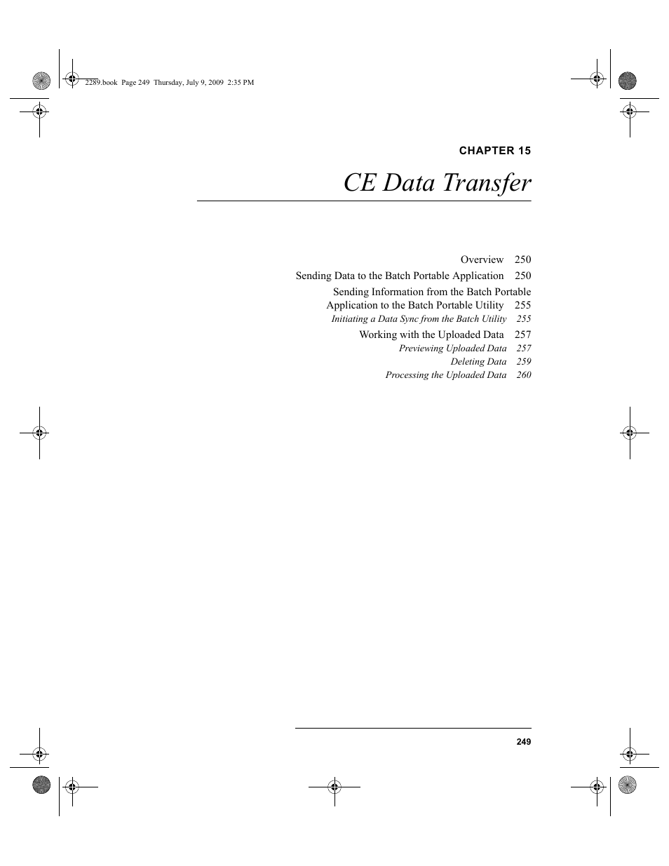 Chapter 15, Ce data transfer, Chapter 15: ce data transfer | IntelliTrack Stockroom Inventory User Manual | Page 277 / 380