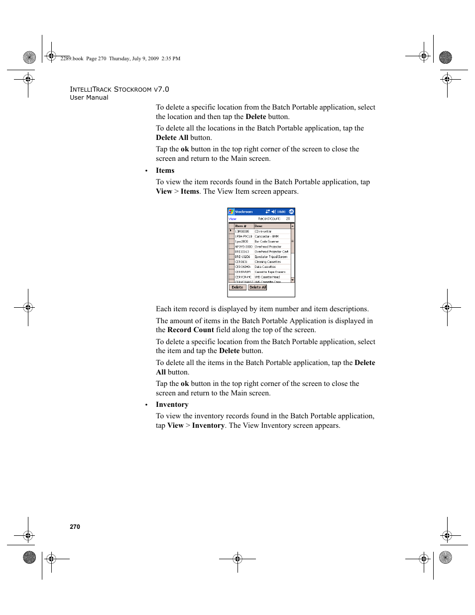 IntelliTrack Stockroom Inventory User Manual | Page 298 / 380