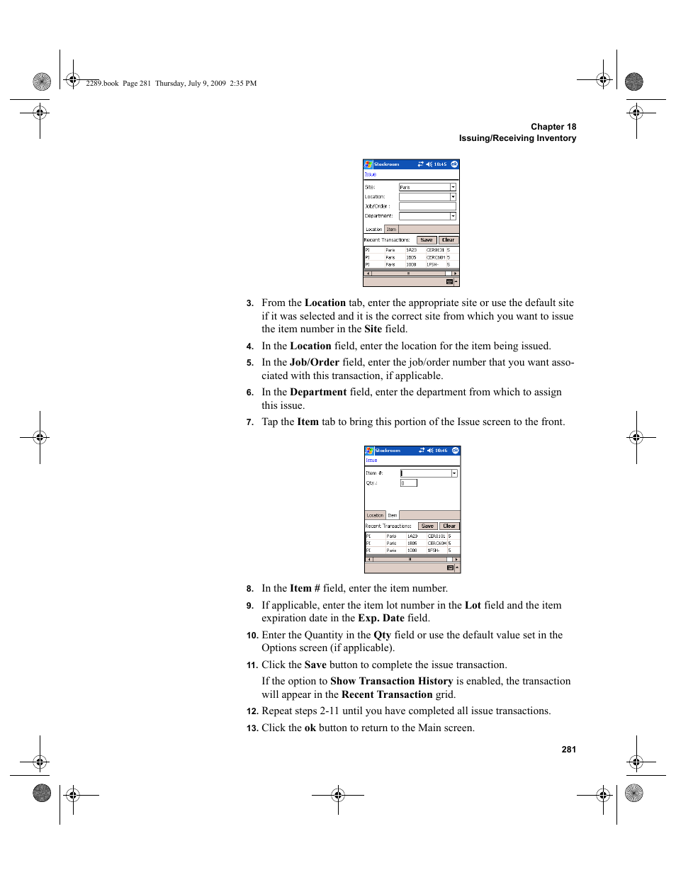 IntelliTrack Stockroom Inventory User Manual | Page 309 / 380