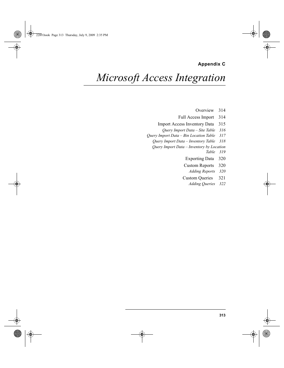 Appendix c, Microsoft access integration, Appendix c: microsoft access integration | IntelliTrack Stockroom Inventory User Manual | Page 341 / 380