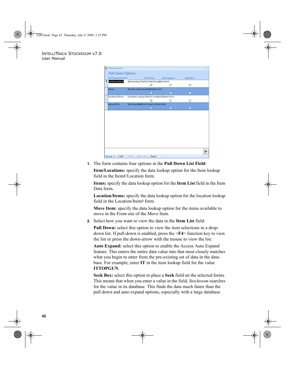IntelliTrack Stockroom Inventory User Manual | Page 70 / 380