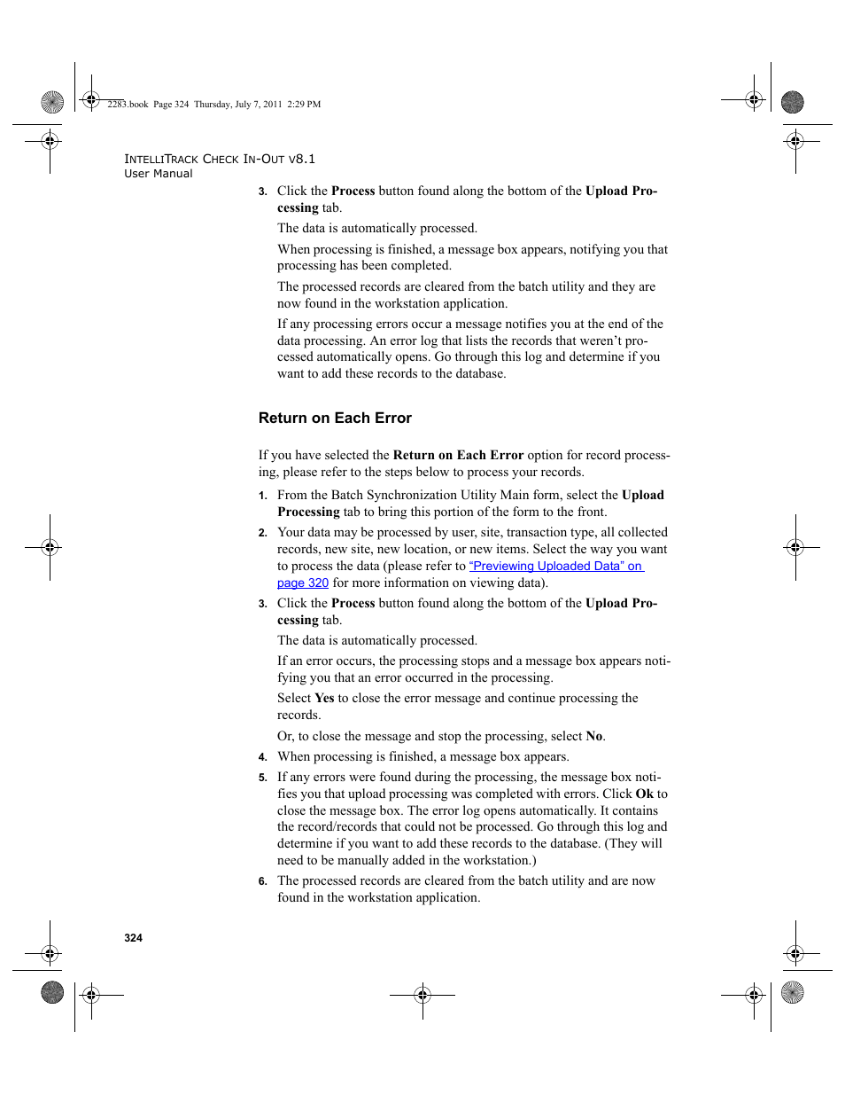 Return on each error | IntelliTrack Check In/Out User Manual | Page 354 / 564