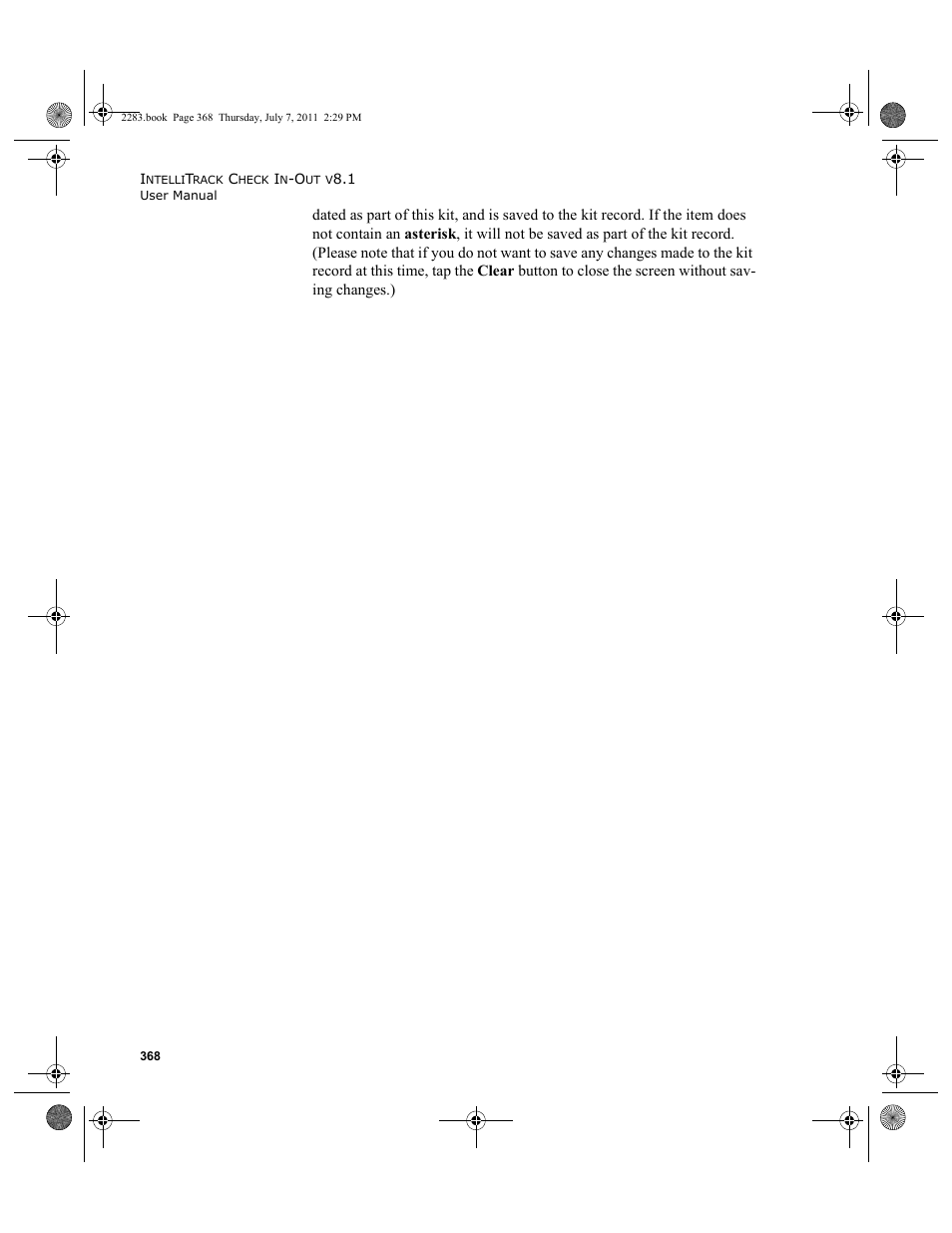 IntelliTrack Check In/Out User Manual | Page 398 / 564