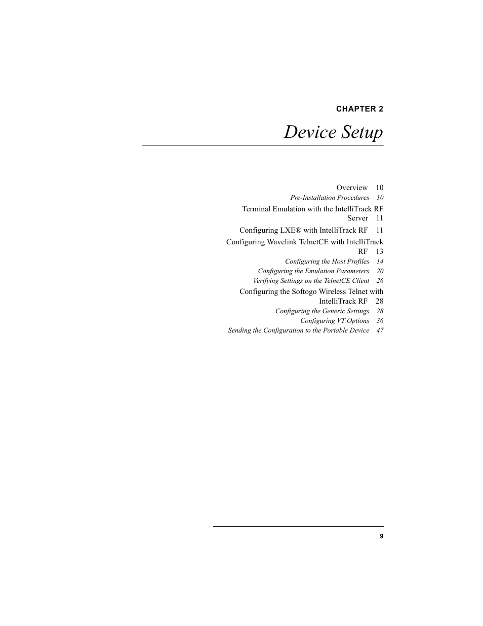 Chapter 2, Device setup, Chapter 2: device setup | IntelliTrack Check In/Out User Manual | Page 19 / 102
