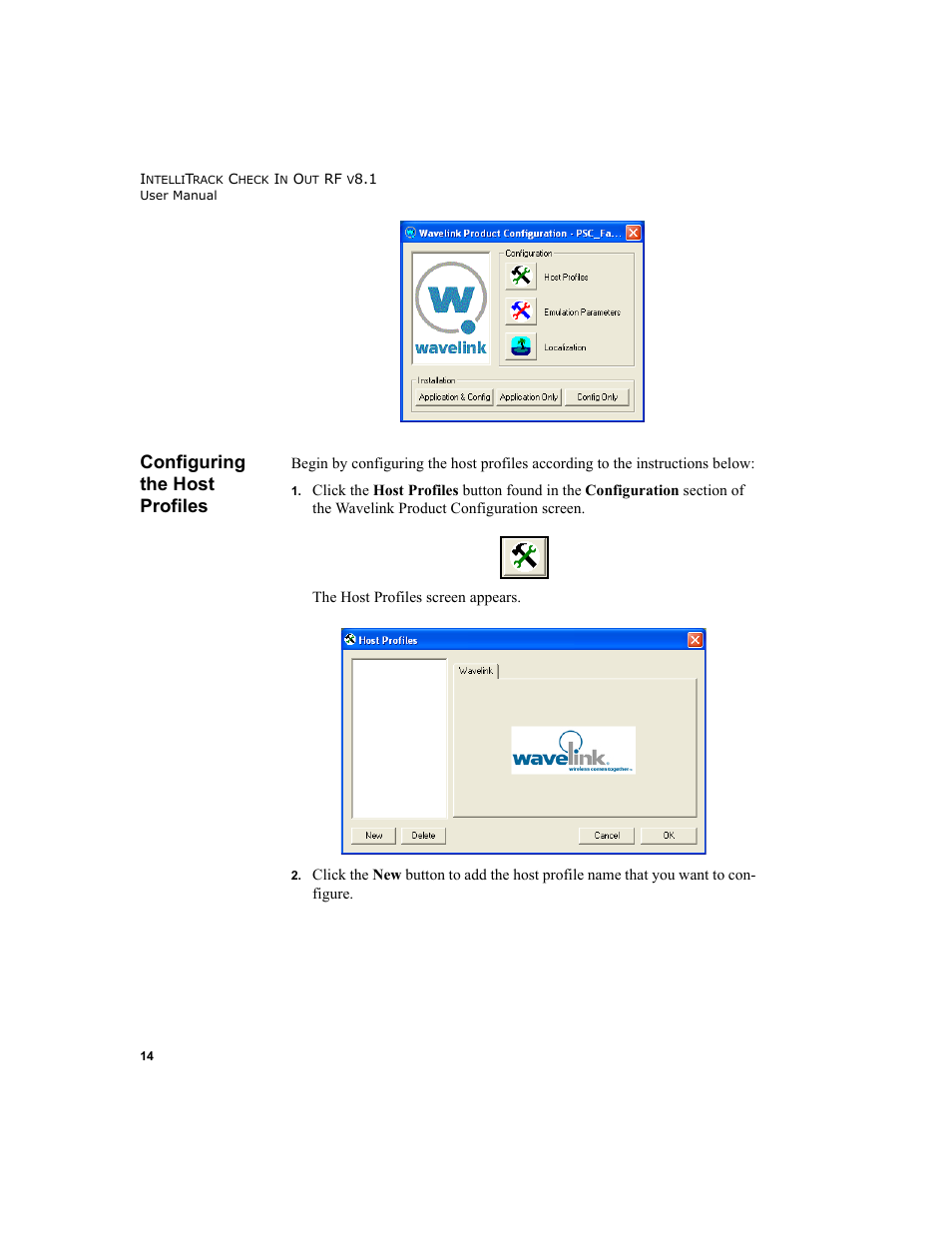 Configuring the host profiles, Configuring the host profiles 14 | IntelliTrack Check In/Out User Manual | Page 24 / 102