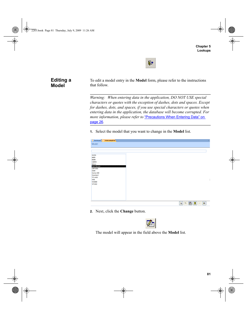 Editing a model | IntelliTrack Check In/Out User Manual | Page 109 / 474