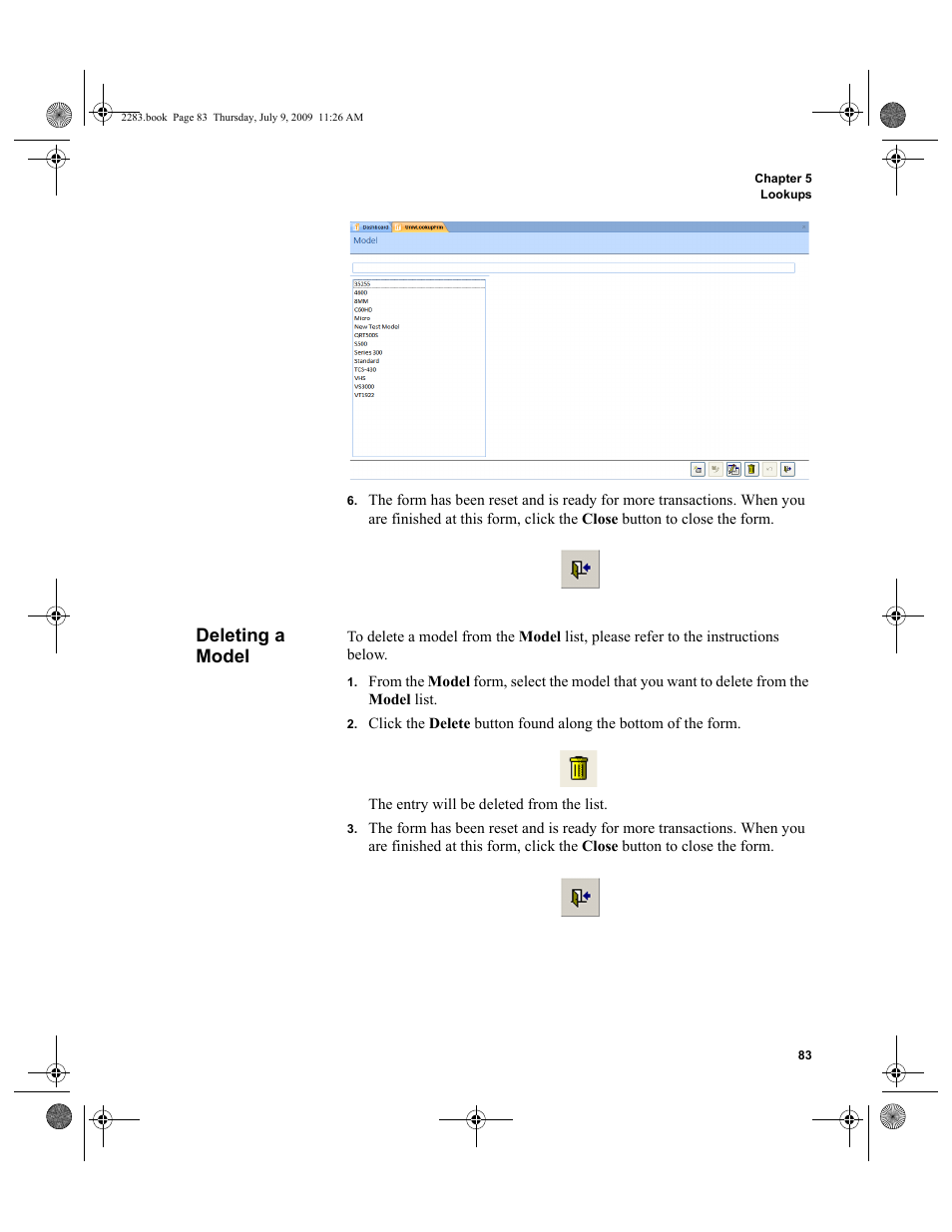 Deleting a model | IntelliTrack Check In/Out User Manual | Page 111 / 474