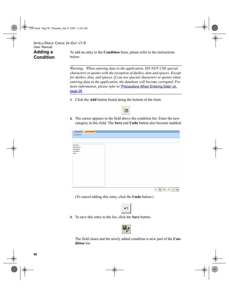 Adding a condition | IntelliTrack Check In/Out User Manual | Page 118 / 474