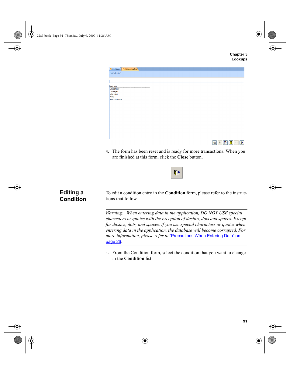 Editing a condition | IntelliTrack Check In/Out User Manual | Page 119 / 474