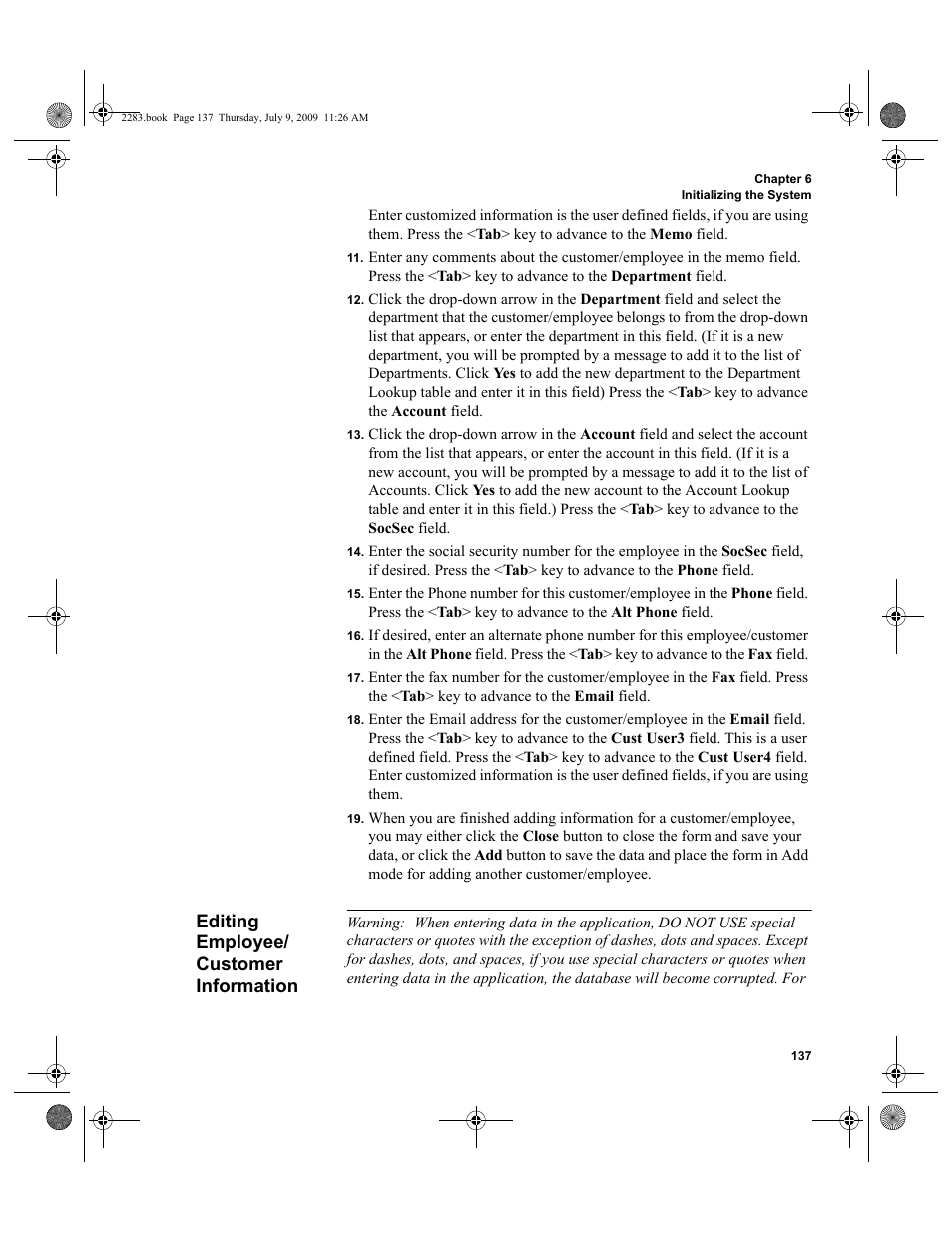 Editing employee/ customer information, Editing employee/customer information, Editing employee/customer information 137 | IntelliTrack Check In/Out User Manual | Page 165 / 474