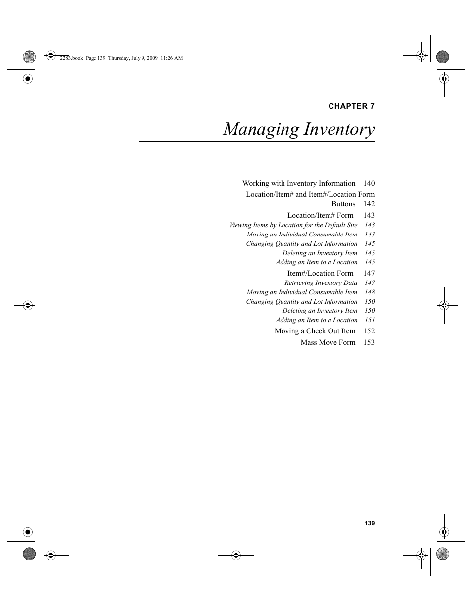 Chapter 7, Managing inventory, Chapter 7: managing inventory | IntelliTrack Check In/Out User Manual | Page 167 / 474