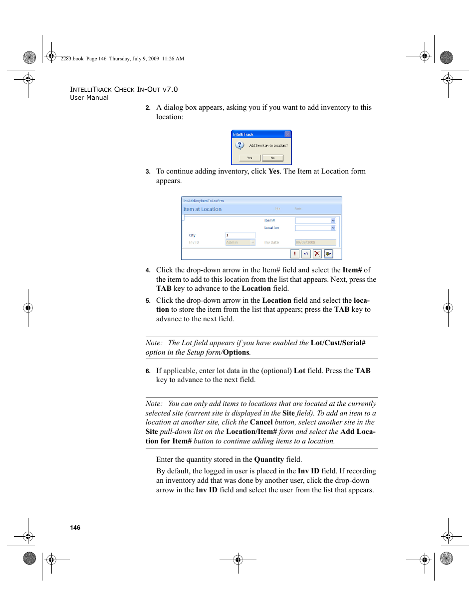 IntelliTrack Check In/Out User Manual | Page 174 / 474