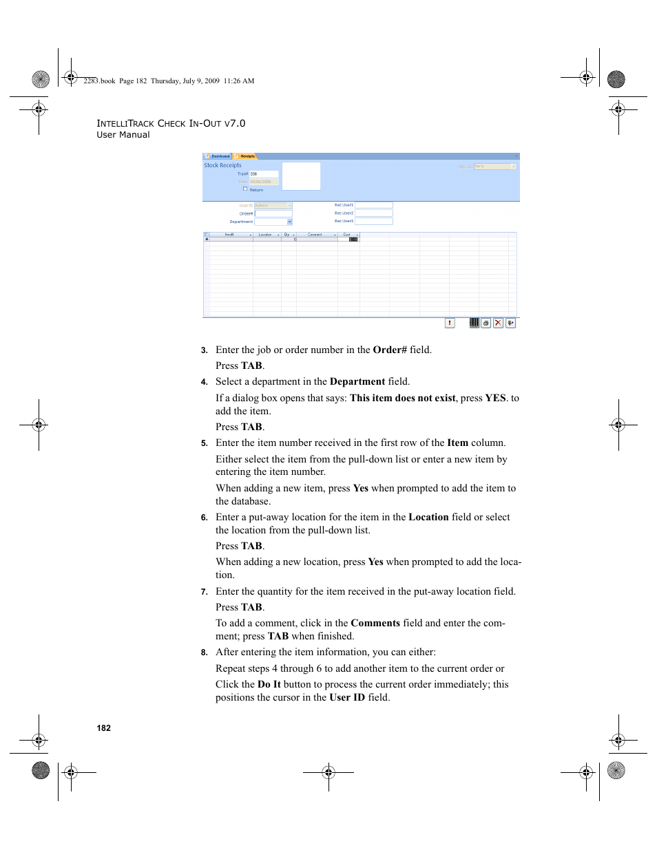 IntelliTrack Check In/Out User Manual | Page 210 / 474