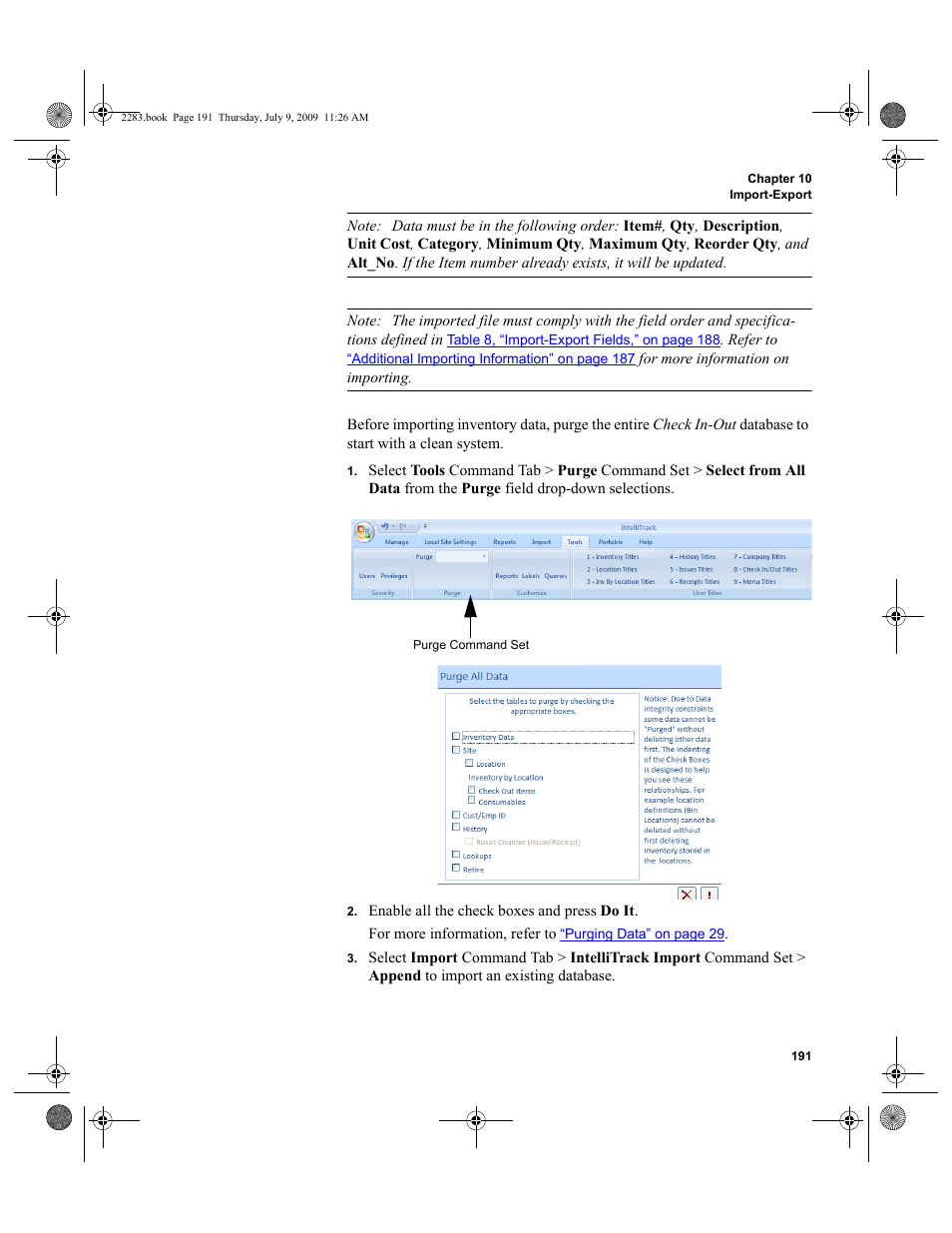 IntelliTrack Check In/Out User Manual | Page 219 / 474