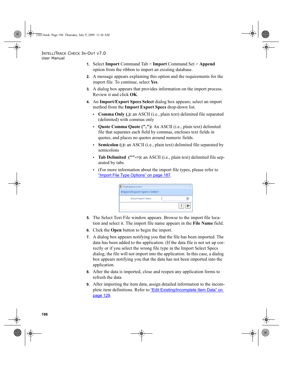 IntelliTrack Check In/Out User Manual | Page 224 / 474