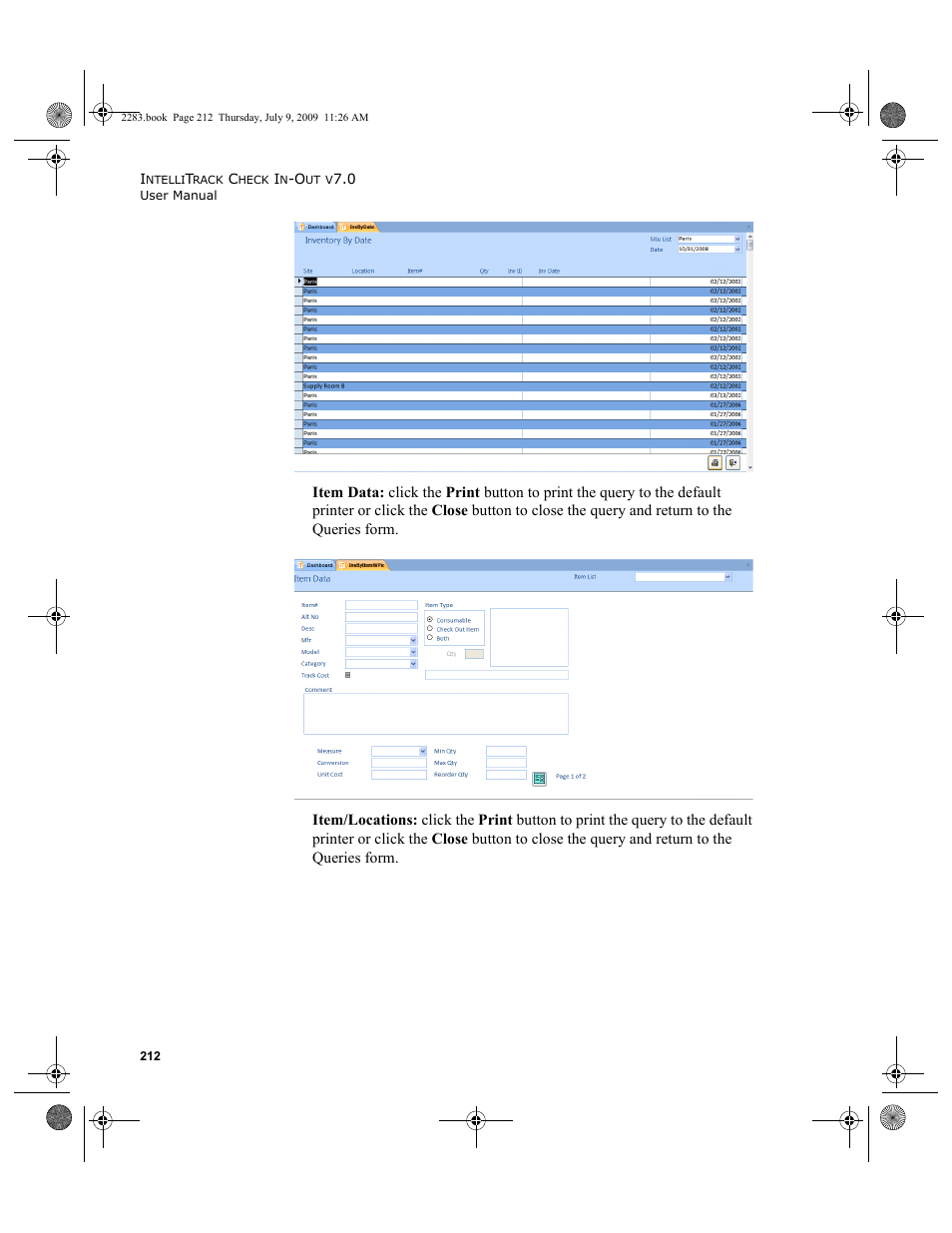 IntelliTrack Check In/Out User Manual | Page 240 / 474