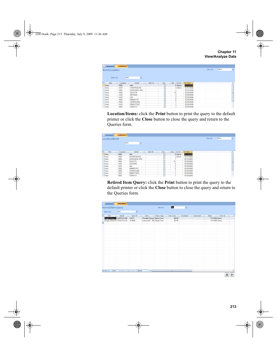 IntelliTrack Check In/Out User Manual | Page 241 / 474