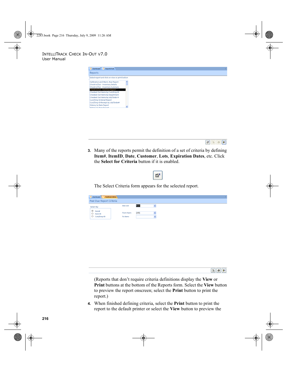 IntelliTrack Check In/Out User Manual | Page 244 / 474