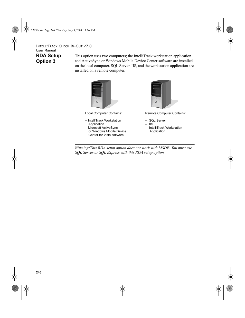 Rda setup option 3 | IntelliTrack Check In/Out User Manual | Page 274 / 474