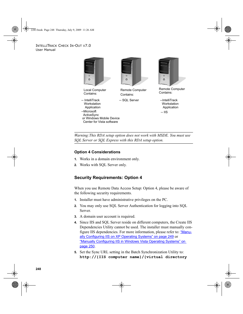 Security requirements: option 4 | IntelliTrack Check In/Out User Manual | Page 276 / 474