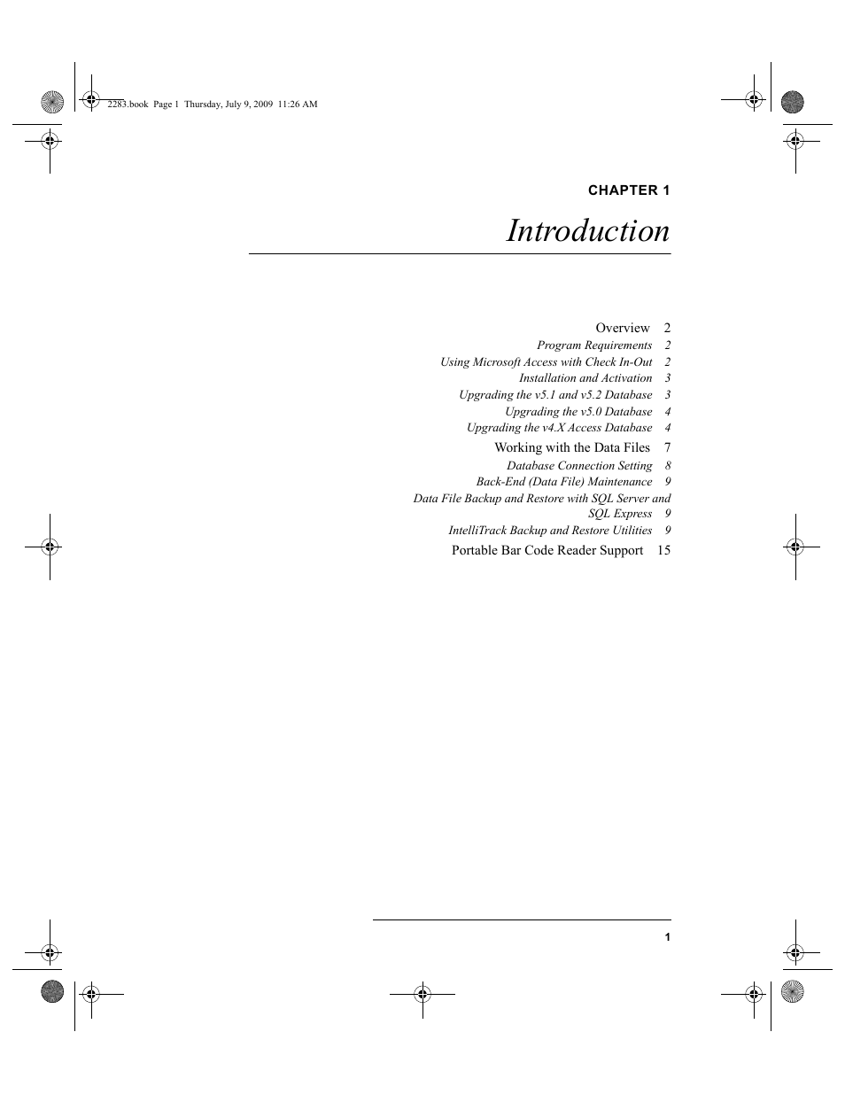 Chapter 1, Introduction, Chapter 1: introduction | IntelliTrack Check In/Out User Manual | Page 29 / 474