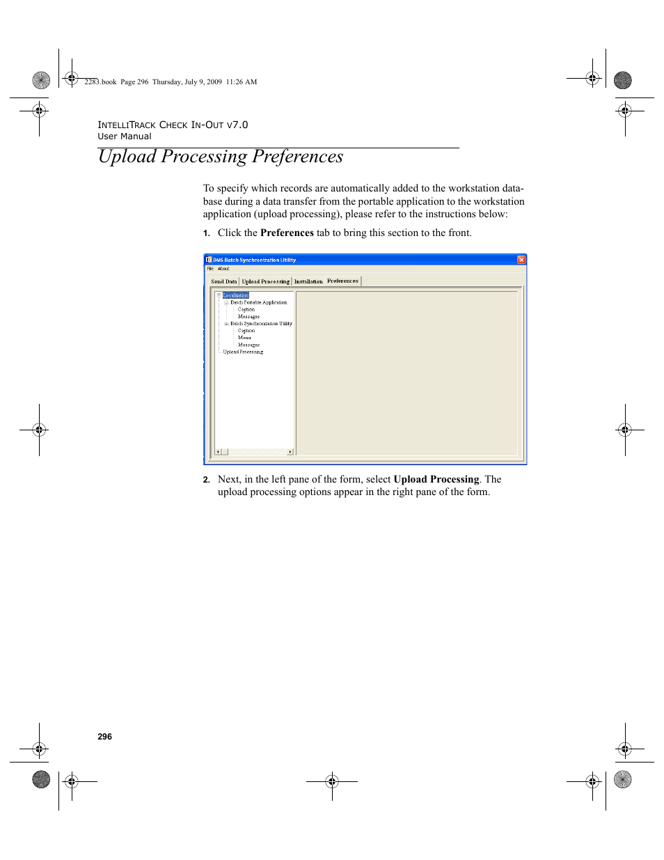 Upload processing preferences, Upload processing preferences 296 | IntelliTrack Check In/Out User Manual | Page 324 / 474