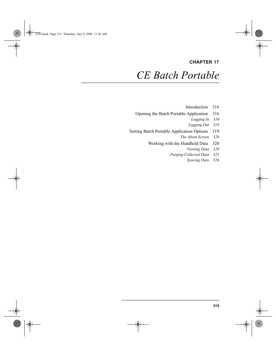 Chapter 17, Ce batch portable, Chapter 17: ce batch portable | IntelliTrack Check In/Out User Manual | Page 343 / 474