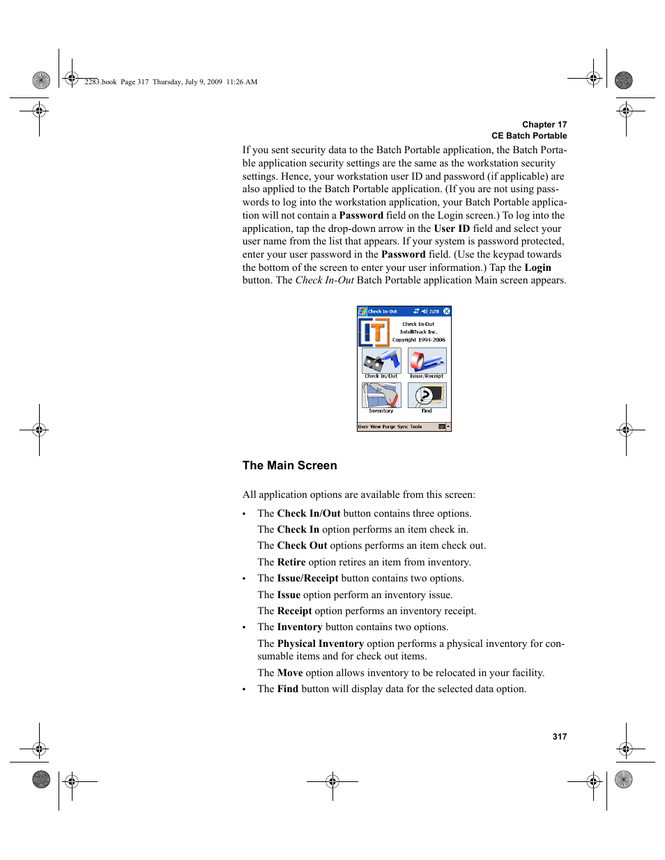 The main screen | IntelliTrack Check In/Out User Manual | Page 345 / 474