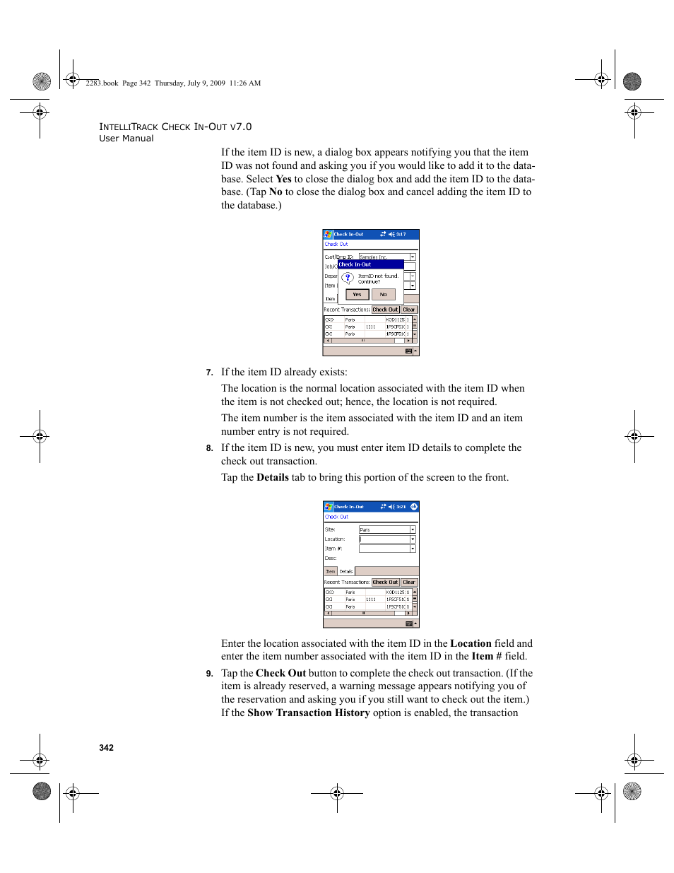 IntelliTrack Check In/Out User Manual | Page 370 / 474