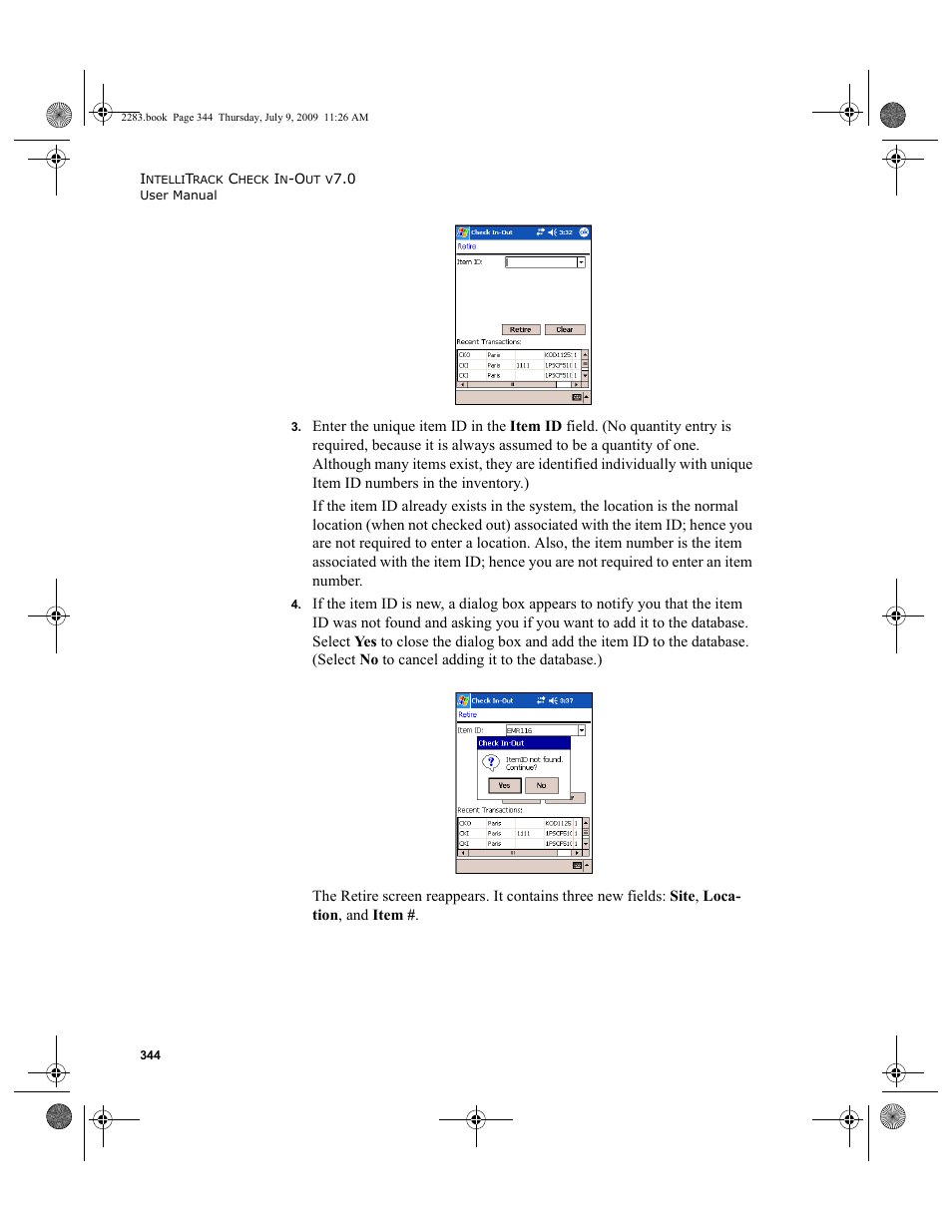 IntelliTrack Check In/Out User Manual | Page 372 / 474