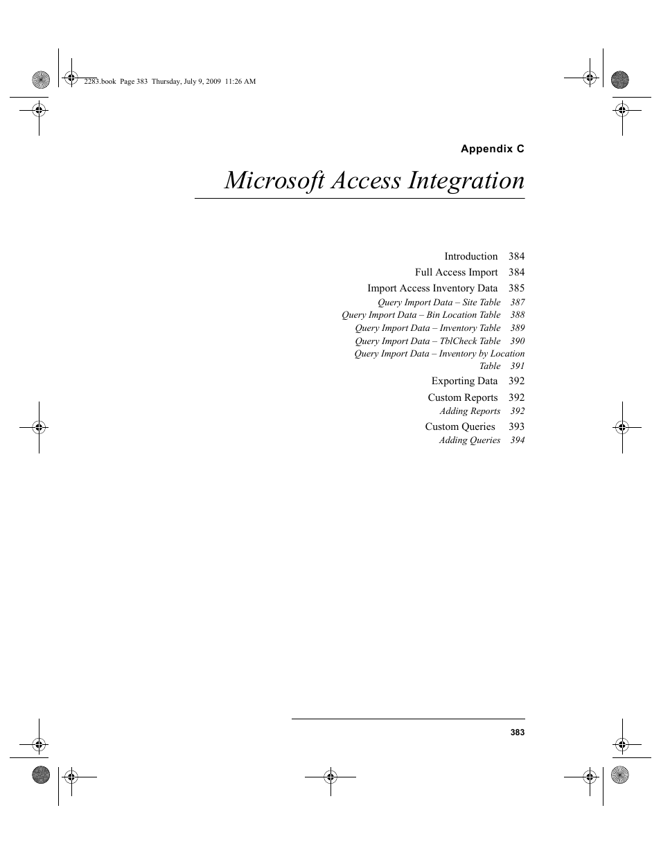 Appendix c, Microsoft access integration, Appendix c: microsoft access integration | IntelliTrack Check In/Out User Manual | Page 411 / 474