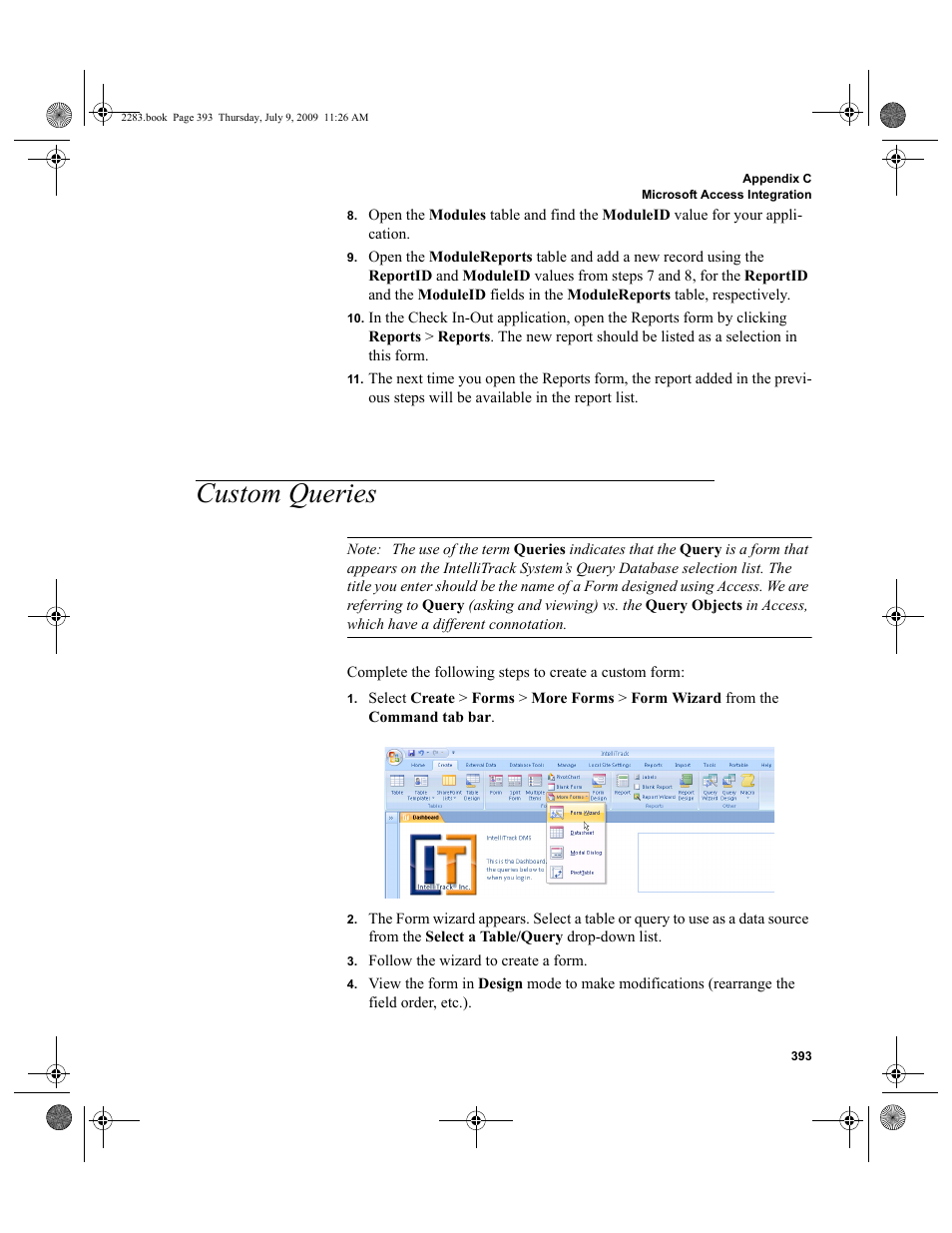 Custom queries, Fer to, Custom queries 393 | IntelliTrack Check In/Out User Manual | Page 421 / 474