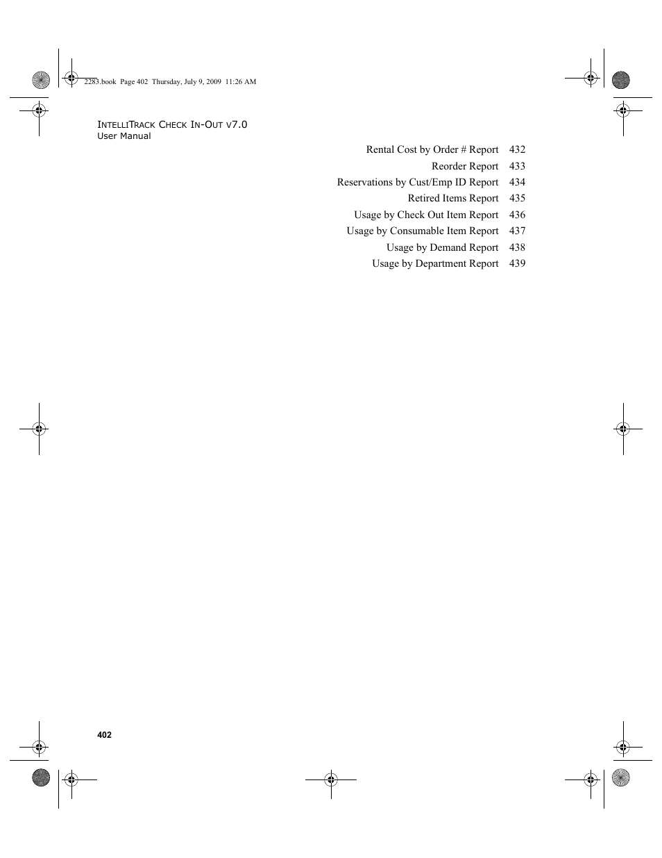 IntelliTrack Check In/Out User Manual | Page 430 / 474