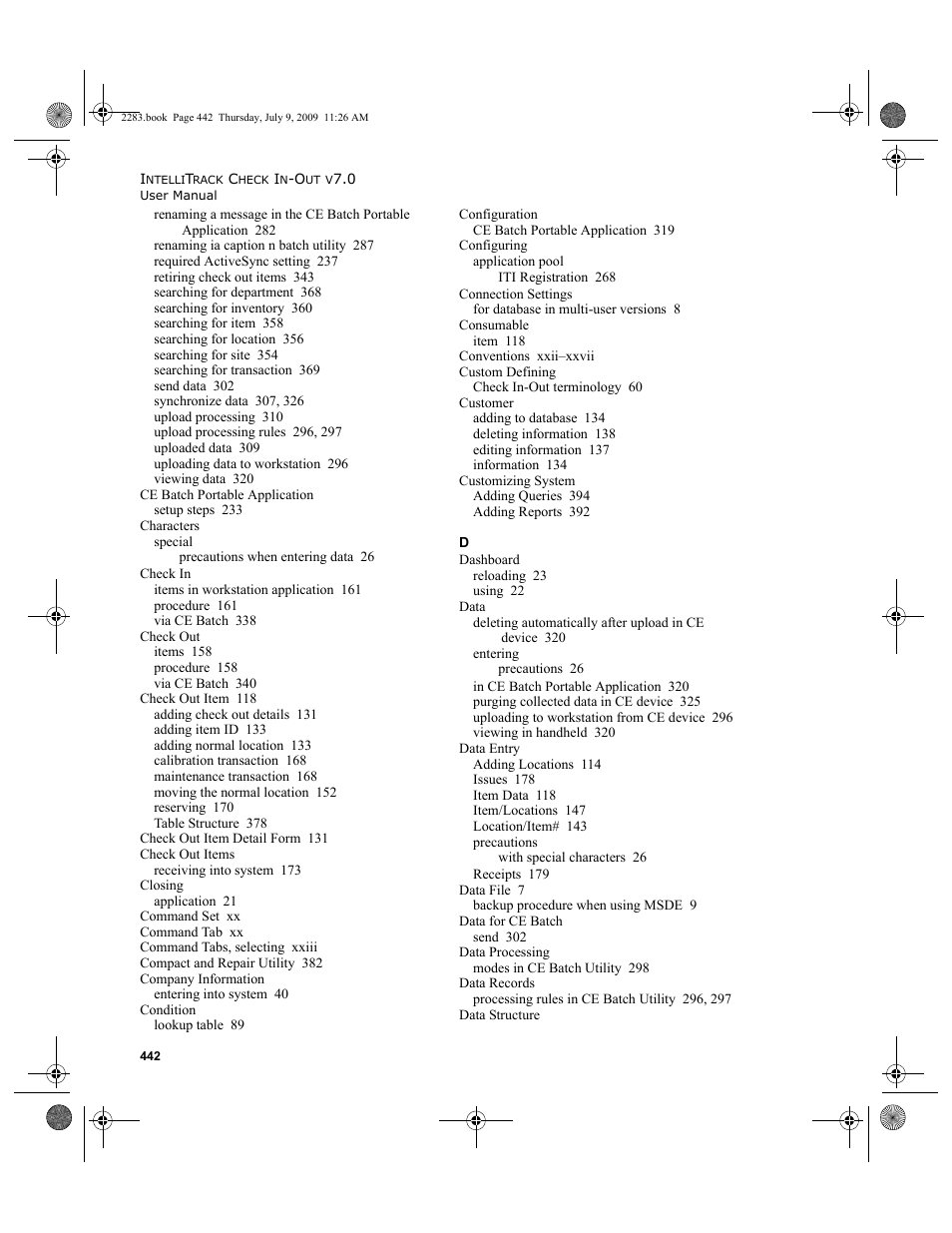 IntelliTrack Check In/Out User Manual | Page 470 / 474