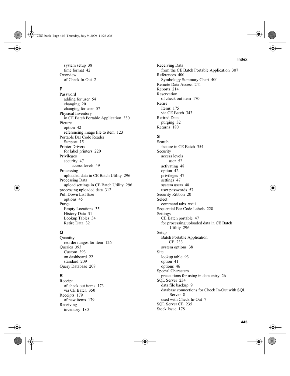 IntelliTrack Check In/Out User Manual | Page 473 / 474