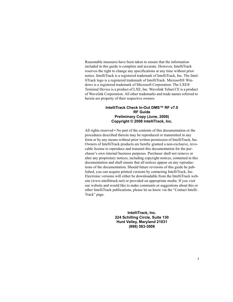 IntelliTrack Check In/Out User Manual | 78 pages