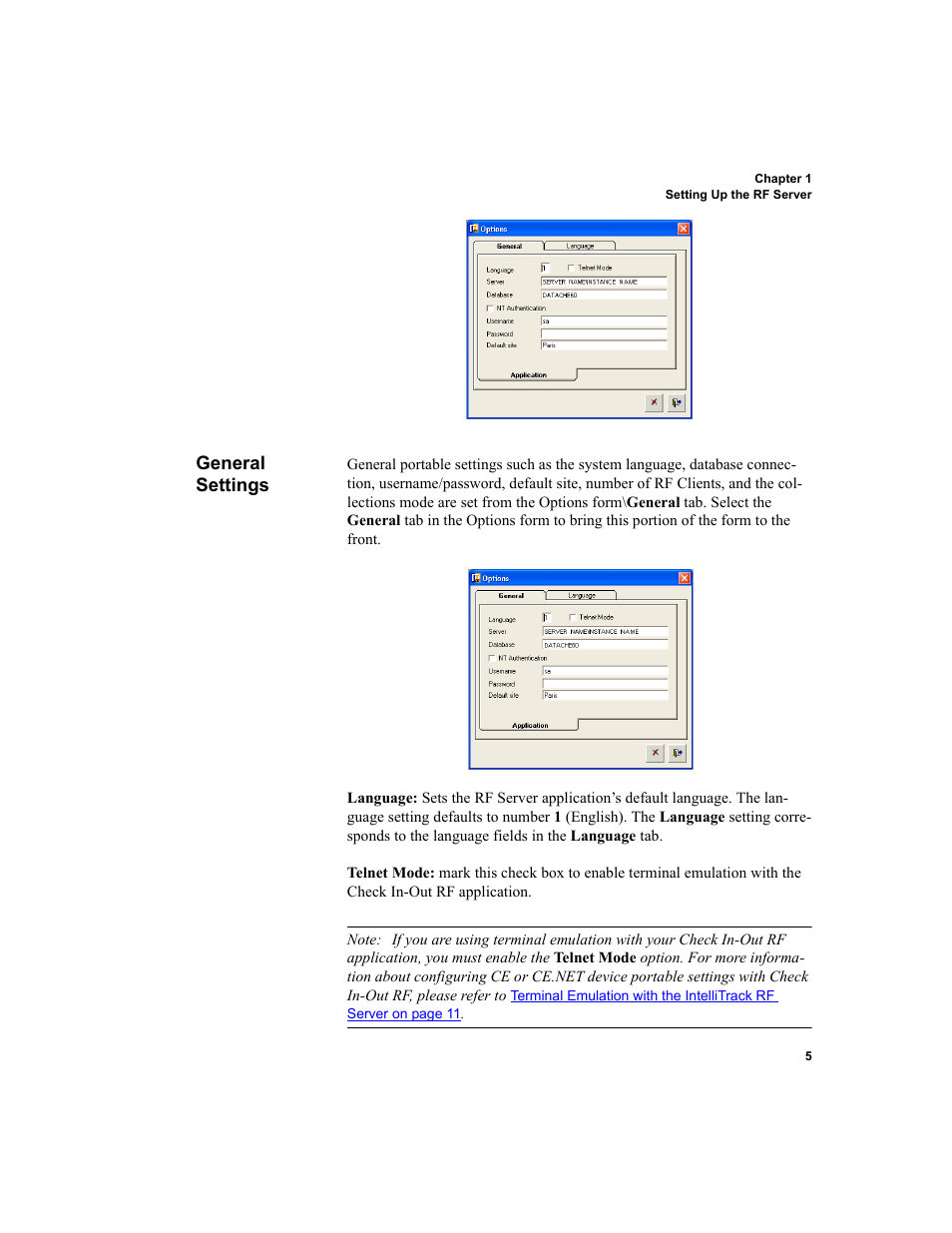 General settings, General settings 5 | IntelliTrack Check In/Out User Manual | Page 15 / 78