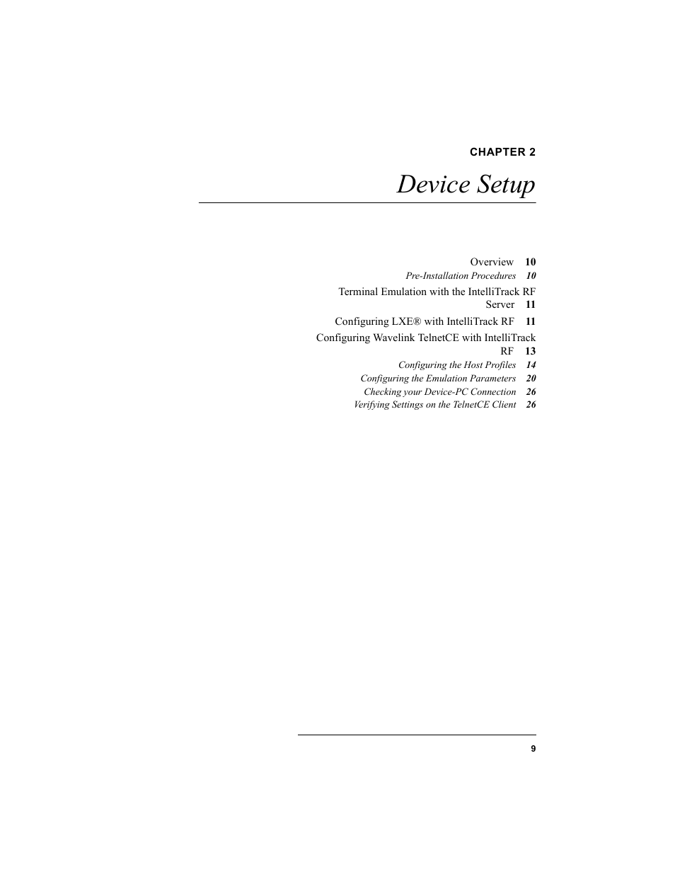 Chapter 2, Device setup, Chapter 2: device setup | IntelliTrack Check In/Out User Manual | Page 19 / 78