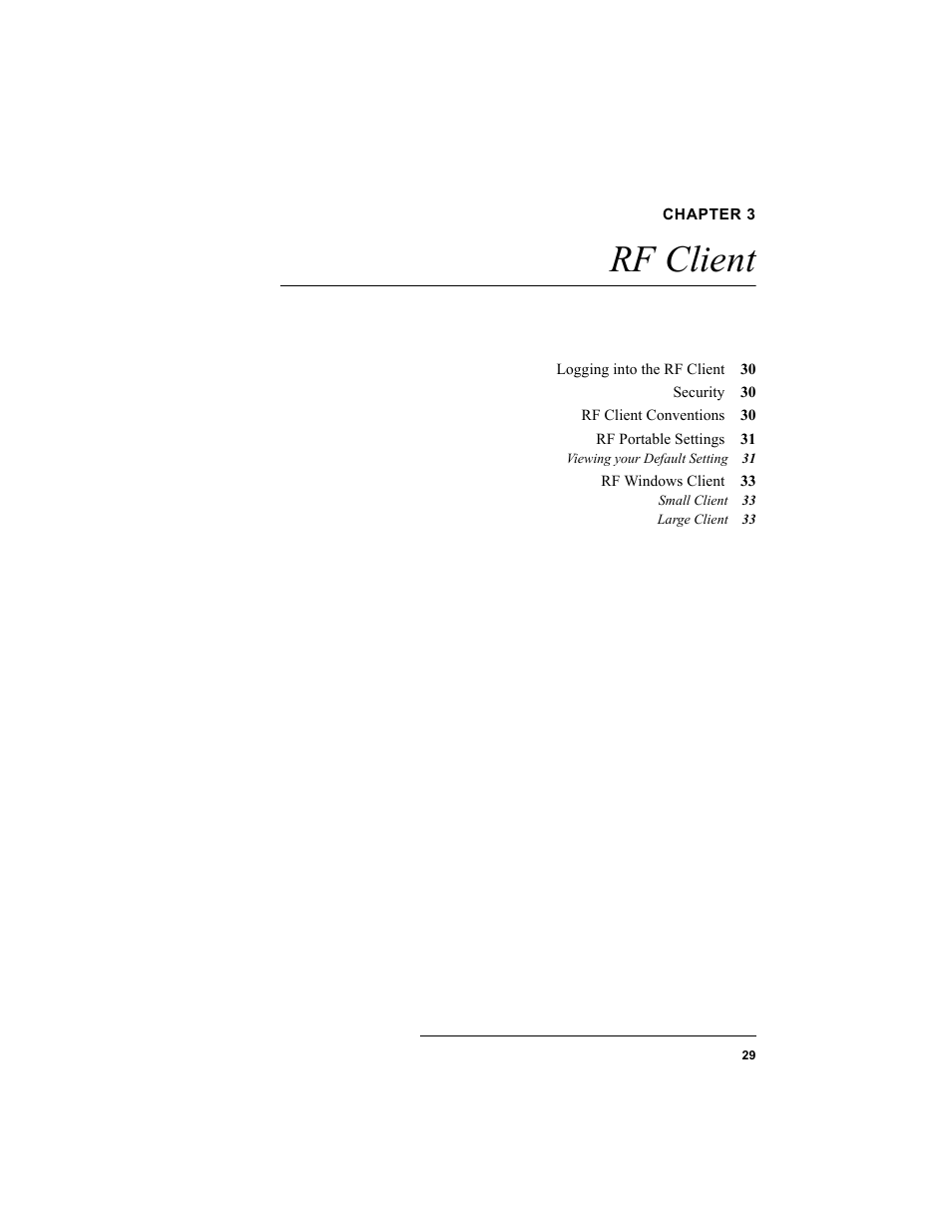 Chapter 3, Rf client, Chapter 3: rf client | IntelliTrack Check In/Out User Manual | Page 39 / 78