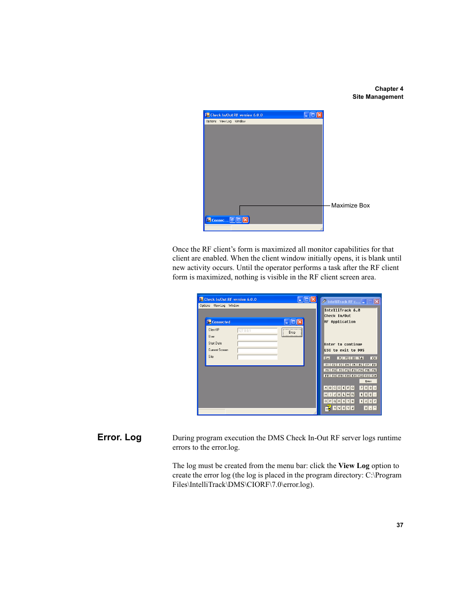 Error. log, Error. log 37 | IntelliTrack Check In/Out User Manual | Page 47 / 78