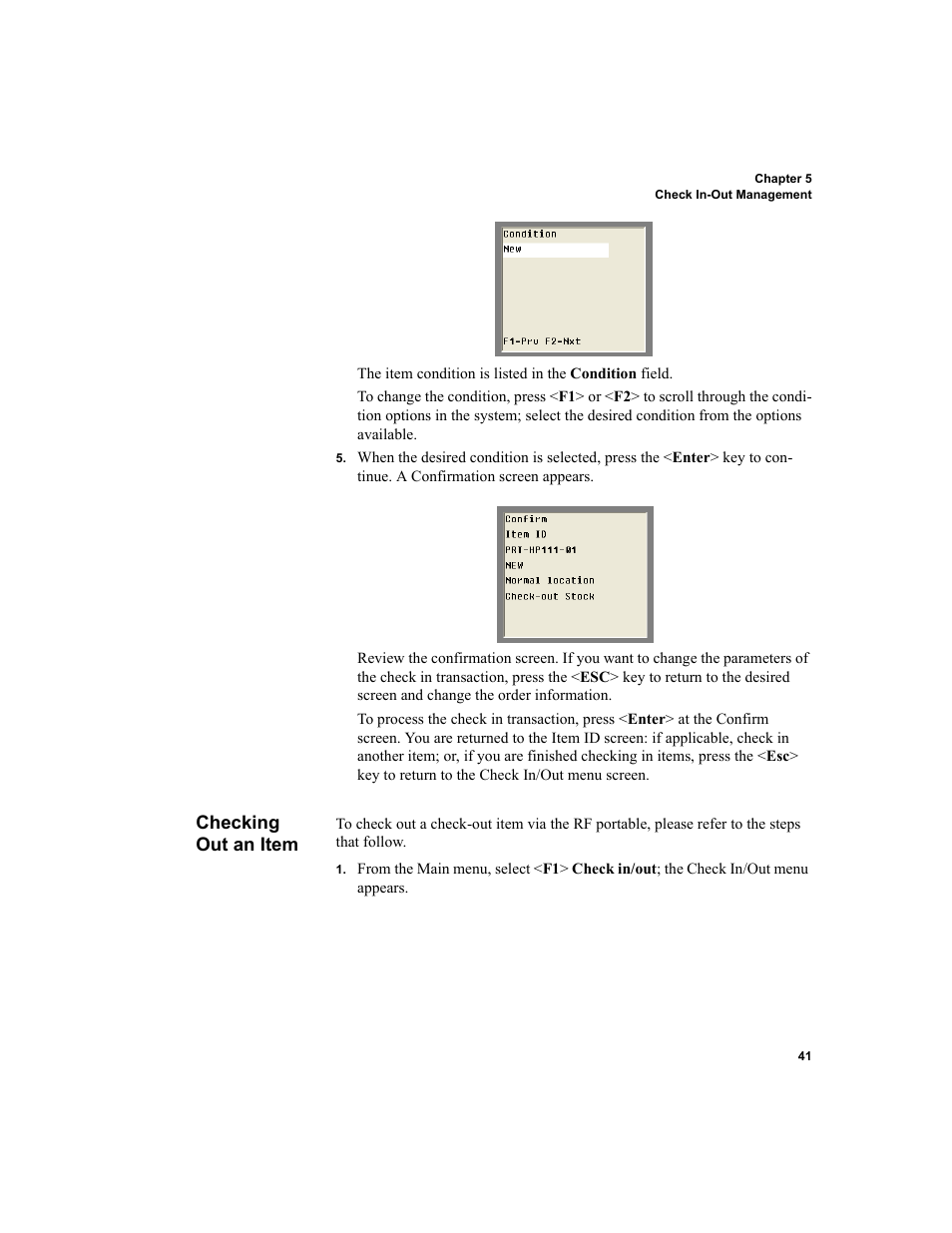 Checking out an item, Checking out an item 41 | IntelliTrack Check In/Out User Manual | Page 51 / 78