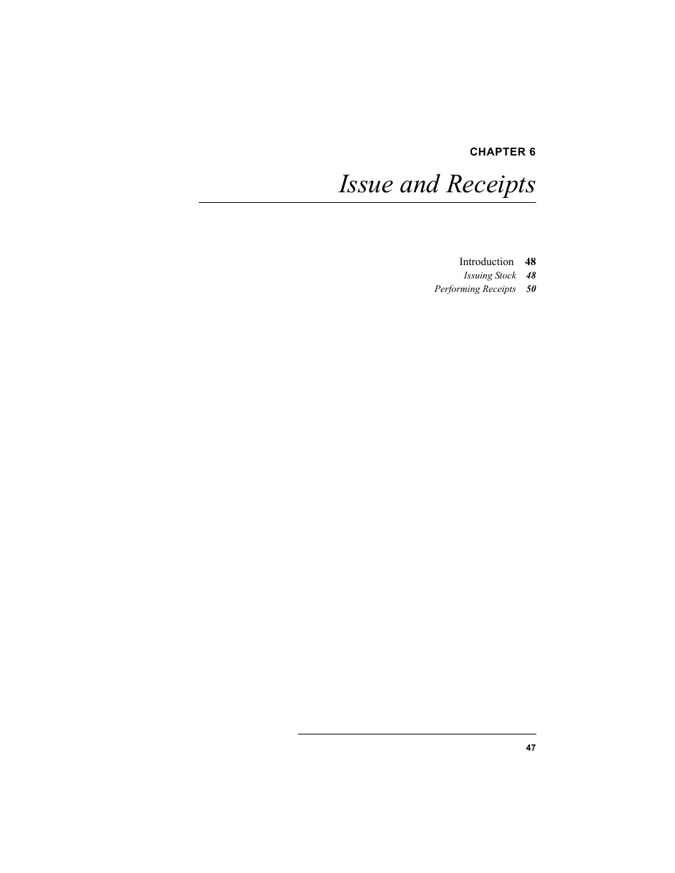 Chapter 6, Issue and receipts, Chapter 6: issue and receipts | IntelliTrack Check In/Out User Manual | Page 57 / 78