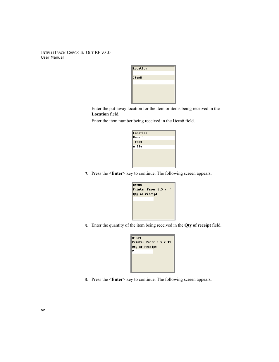 IntelliTrack Check In/Out User Manual | Page 62 / 78